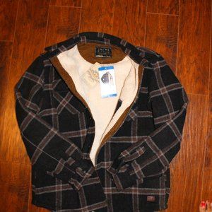 JACHS NY Flannel Shirt Jacket with Sherpa Lining NWT